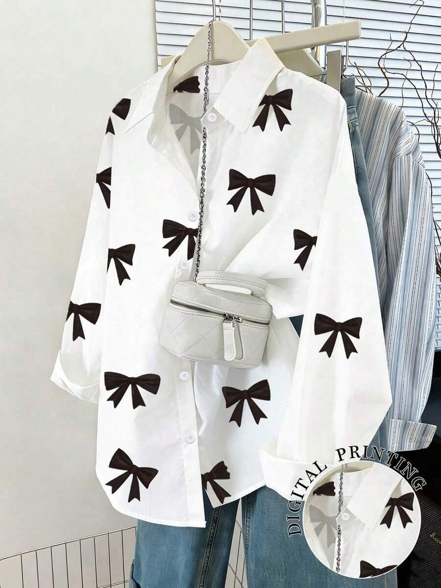 Camiseta holgada de manga larga de unicolor con un solo pecho para mujer - Blanco 3 - Ver 1