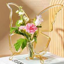 1 Peça Vaso de Borboleta Transparente, Porta-Retrato Vaso, Porta-Retrato Vaso em Formato de Borboleta Acrílico, Vaso Moderno para Rosa Única, Decoração para Casa, Vaso Decorativo Floral Único, Suporte Floral Minimalista Moderno, Adequado para Escrivaninha, Sala de Estar, Corredor, Recipiente Hidropônico de Planta, Atualização de Decoração Interna, Acessórios Sazonais para Casa - Multicolorido - Visão 19