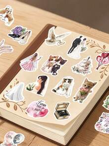 50 buah Stiker Dekorasi Pernikahan untuk Scrapbook, Buku Harian, Perencana, Koper, Amplop, Kartu Ucapan, Buku Catatan, Tablet, Botol Minum - pernikahan - View 4