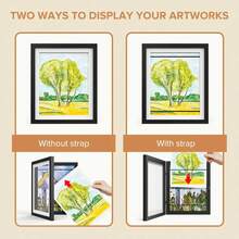 Art Frames, Front-Opening Picture Frame Great Drawings, Artworks, Art Projects, Schoolwork, Home Or Office (Black Set Of 2) - 2pcs - View 4