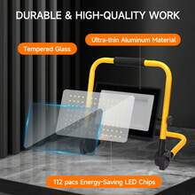 Foco de Trabajo LED con Cable de 4M 100W 9000LM Enchufes Con Interruptor Estanco IP65 Impermeable 6500K - 100W - Ver 3