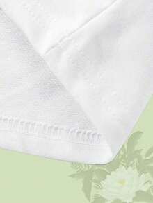ROMWE MEN La Camiseta Deportiva Casual para Hombre "White Lotus", Diseño de Loto Blanco, Estilo Minimalista y Sencillo en General - Blanco - Ver 4