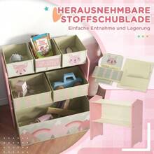 Children's Wardrobe With 6 Fabric Boxes, Cute Design, 63x30x66 Cm, Pink - 查看 4