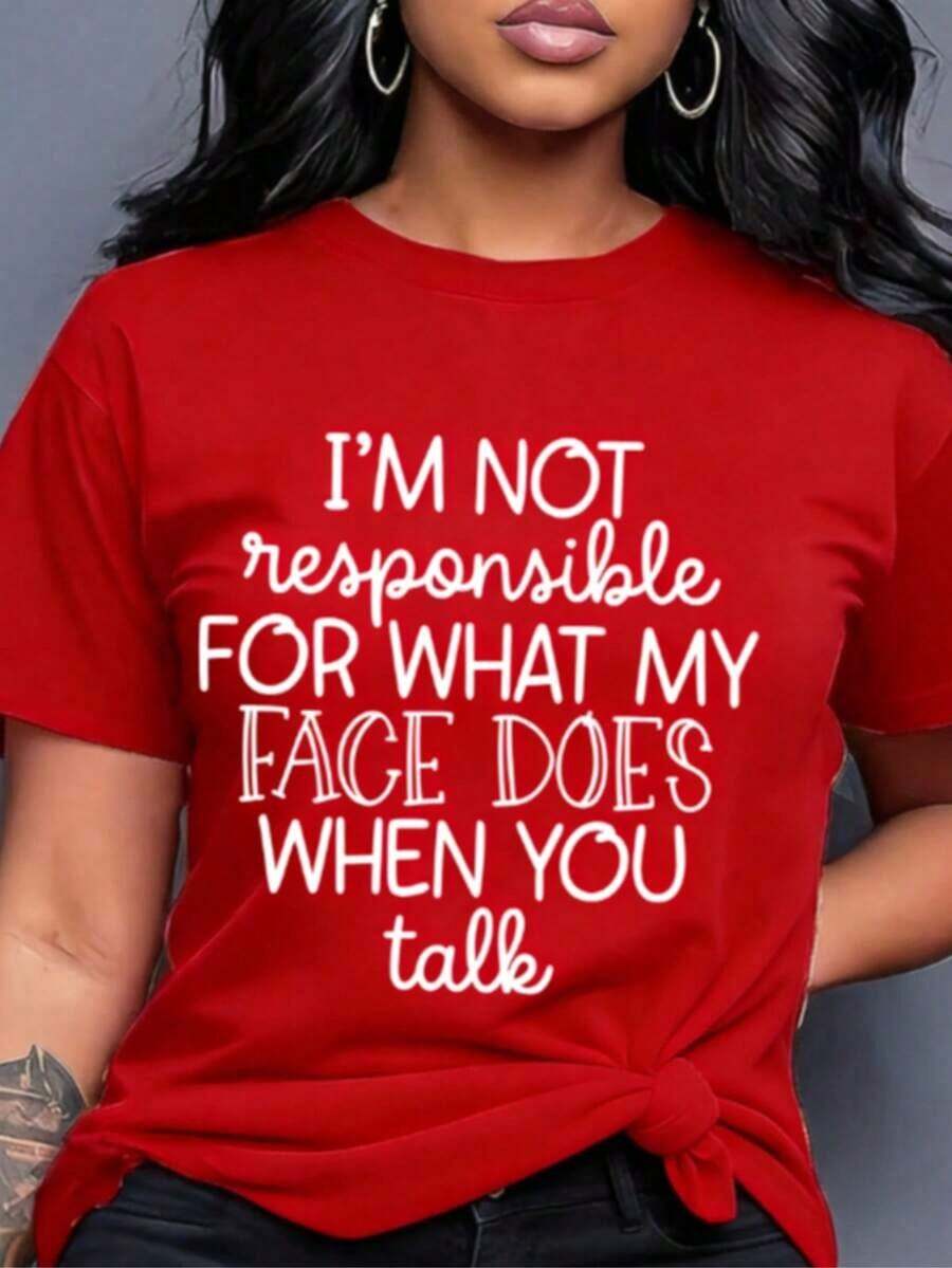 Women Love Printed Casual T-Shirts - Short Sleeves, Crew Neck, Perfect For Spring/Summer - Lightweight, Breathable, And A Stylish Wardrobe Essential. Women's Short-Sleeve Printed Crew Neck T-Shirt - Ideal For Everyday Casual Wear, Sports, And Fitness, Suitable For All Seasons (Including Valentine's Day), And Perfect For Summer. - 紅色 - 查看 1