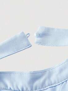 Top corto elegante de múltiples capas con volantes en azul marino, top para Año Nuevo, top de fiesta, top minimalista casual de mujer con botones frontales y tirantes anchos para uso diario, look vintage para el Día de San Valentín - Azul - Ver 3
