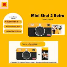 Kodak Máy ảnh chụp ảnh lấy liền C210R cầm tay, màn hình 2 inch, in màu 4 lớp, ảnh không phai màu, kiểu dáng Mini Shot2 Retro, phong cách phim cổ điển, in ấn di động, bộ máy ảnh chụp ảnh lấy liền mini. - Xem 13