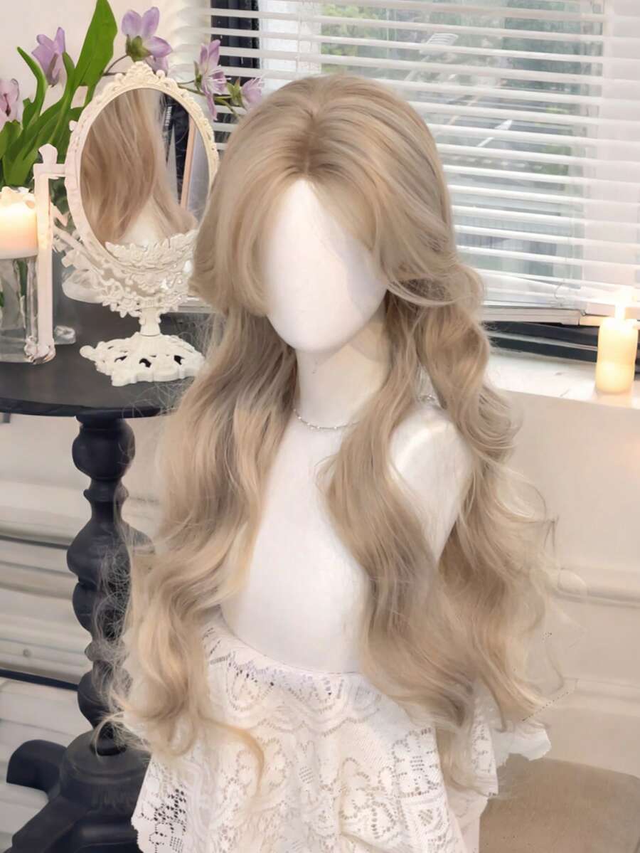 alicegarden 28 Inch Lace Front Wig, Natural Wavy Style, Stunning Blonde, Middle Part Design, Suitable For Women's Daily, Party, Cosplay Use, Natural And Durable, Women's Gift Wig (Accessories Not Included), Halloween - Gold - View 1