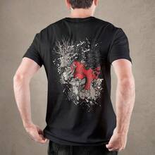 Camisetas Personalizadas para Hombre, Diseña tu Propio Diseño Frontal y Trasero, Tallas Grandes hasta 6XL - Negro - Ver 6