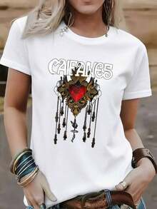 ofertas y liquidacionesWomen's Caifanes Vintage Tee | Diseño de Corazón y Alas | 100% Algodón Puro | Cómodo y Suave | Ideal para uso casual y para regalar. | Camiseta Blanca de Cuello Redondo | Fabricado y enviado en México | Unisex Styleplayera de hombretops sudaderas para mujer Y2k Camiseta Camisa De - Blanco - Ver 2
