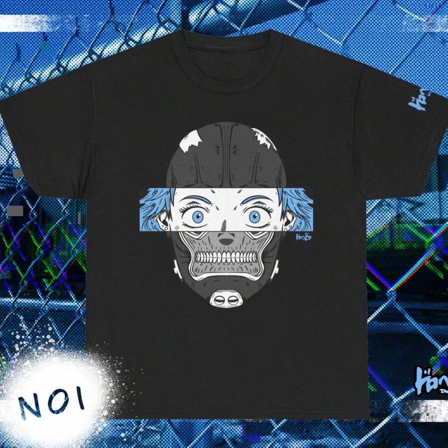 Camiseta unisex, Dorohedoro: Camiseta unisex Noi, ropa de mujer, blusas de mujer, tops de mujer, camisetas de mujer, atuendo casual diario, corte regular, combinación diaria, estampado gráfico, estilo deportivo casual. - Negro - Ver 1