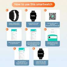 Reloj inteligente con batería de alta capacidad de 180mAh y pantalla HD de 1.83", llamadas inalámbricas, alertas de mensajes, pronóstico del tiempo, carátulas personalizables, correas de colores, estilo de moda, mejor regalo - Ver 9
