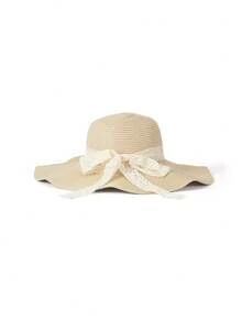 Trivaya 1 Straw Hat + 1 Bag, Vacation Casual Set - Beige - View 7