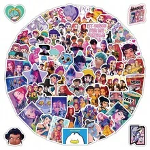 Bộ 104 miếng dán Huntrix K Pop Anime Aesthetic, hình dán nhân vật hoạt hình dễ thương, chống thấm nước, tự dính, thích hợp cho đồ dùng học tập, nhật ký và quà tặng cho thanh thiếu niên. - Nhiều màu - Xem 2