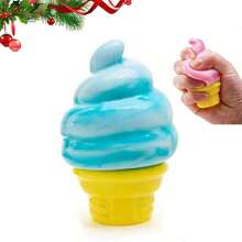 1 Ice Cream-Shaped Stress-Relief , Soft Cone-Shaped Stress-Relief , Slow-Rebound Sensory , Easter Gift Filler, Party Favor, Summer Sensory Stress-Relief Gadget - 隨機顏色 - 查看 1