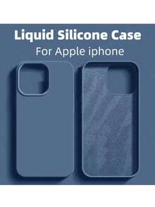 1 Ốp lưng điện thoại silicon lỏng cao cấp, tương thích với Apple 17 Air 16e 11 13 12 14 15 Pro Max, dành cho iPhone 16 Pro Max, ốp bảo vệ chống sốc. - Xanh đậm - Xem 1