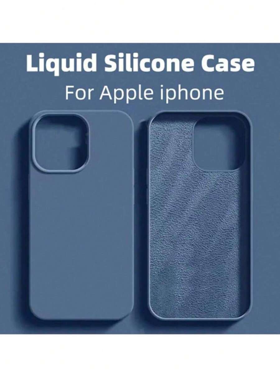 1 Ốp lưng điện thoại silicon lỏng cao cấp, tương thích với Apple 17 Air 16e 11 13 12 14 15 Pro Max, dành cho iPhone 16 Pro Max, ốp bảo vệ chống sốc. - Xanh đậm - Xem 1