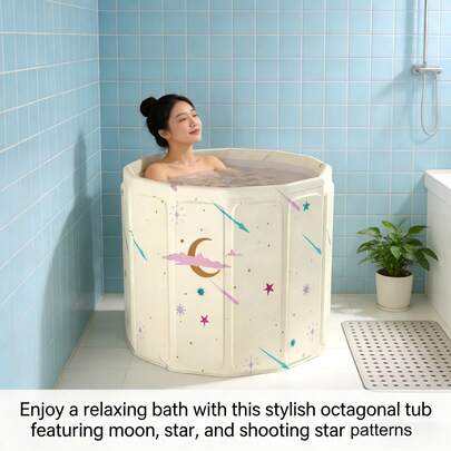 No-Installation Bathtub, Foldable Home Bathtub, Adult Standalone Bathing Tub For Soaking, Spa, Portable Bathtub Suitable For Home And Travel, Foldable And Space-Saving, Suitable For Small Apartments And Bathrooms