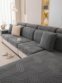 1 bộ bọc ghế sofa co giãn mềm mại, mới, phù hợp với sofa 1-2-3-4 chỗ ngồi hình chữ L, bọc đệm ngồi và tựa lưng, có thể giặt máy, chống trầy xước, thích hợp cho mọi mùa. - Xám - Xem 1