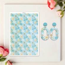 1pc Colorful Flower Leopard Pattern Print Polymer Clay Transfer Paper, Suitable For Creating Jewelry, Earrings, Transfer Paper DIY Handmade Mold - 1Pc - View 29