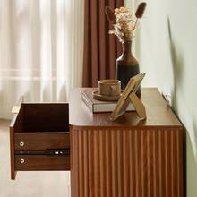 3 Drawers Nightstand Set Of 2 23.6'' Wide Modern Chest Of Drawers Curved Wave Design Nightstand Wood Drawer Organizer For Bedroom Living Room Hallway Walnut 23.6''W X 15''D X 25.2''H. - 3抽屜+胡桃木+2件裝1 - 查看 7