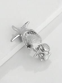 Alloy Starfish Shell Hair Clip, Elegant And Versatile, Exudes High-End Feel - Silver - View 3