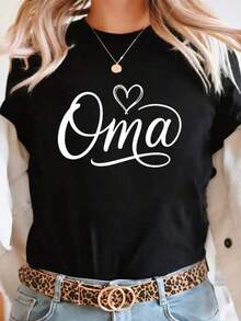1 pieza Camiseta de manga corta de cuello redondo holgada unisex de 180g, 100% algodón puro transpirable y suave, estilo Y2K Bababask con estampado gráfico moderno, ideal para mujer y hombre, perfecta para uso diario, festivales, conciertos y todas las estaciones - Negro - Ver 1