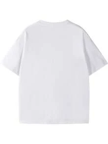 Una elegante camiseta con un motivo de ancla náutica, diseñada para mujeres, que presenta un diseño de ancla azul entrelazado con un patrón de cuerda blanca.Perfecto para el verano y los amantes de la navegación, tiene un distintivo detalle de nudo en la parte inferior. - Blanco - Ver 2