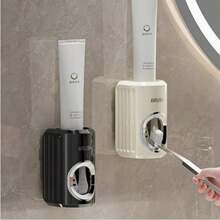 1pc No-Drill Wall-Mounted Automatic Toothpaste Dispenser, Bathroom Home Use Toothpaste Organizer, Trace-Free Adhesive Paste Wall Use - A - View 5
