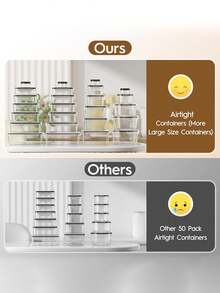 Kitchen Storage Must-Have: Multi-Size Airtight Containers, Keep Fridge & Pantry Tidy with Stackable Clear Boxes for All Your Ingredients - Ver 7