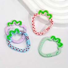8 PCS Strawberry Aluminum Alloy Carabiner Clips - Spring Loaded Carabiner, Open Spring Clasp, Multi-Function Clips & DIY Accessories, For DIY Jewelry Craft & Keychain Connectors - 8 - Strawberries - View 4