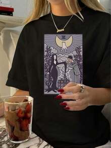 Dam-T-shirts - Svart - Visa 1