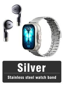 1 pieza Nuevo smartwatch con auriculares inalámbricos integrados, diseño de doble función, pantalla táctil de 2.01", compatible con llamadas inalámbricas, reproducción de música, NFC, monitoreo de sueño, podómetro, pronóstico del tiempo, visualización de mensajes, múltiples modos deportivos, compatible con varios teléfonos inteligentes. - Multicolor - Ver 14