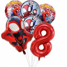 Set Balon Foil Merah Bertema, Balon Karakter Superhero, Dekorasi Pesta Ulang Tahun, Pesta Bertema - Seperti yang ditunjukkan pada gambar. - View 3
