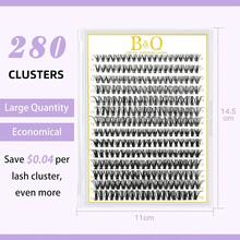 pestañas set de pestañas Pestañas Postizas Kit Completo 280PCS Racimos Cómodas Estilo Clásico Impermeable Adhesivo Sellador Removedor Extensiones de Pestañas DIY en Casa - Pestañas 40D - Ver 2