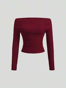 Conjunto de 3 piezas para mujer: Blusa de manga larga hombros descubiertos, blusas cortas entalladas, cómodas y amigables con la piel, versátil y estilizador - Multicolor 11 - Ver 4