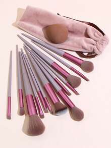 13 pièces Ensemble de pinceaux de maquillage + 2 éponges de maquillage marron, ombre à paupières, fond de teint, BB crème, pinceaux correcteurs, outils de maquillage doux tout-en-un pour femmes, ensemble de pinceaux, kit de pinceaux de maquillage, ensemble de pinceaux de maquillage, ensemble de maquillage complet, ensemble de pinceaux de maquillage, ensemble de maquillage complet, kit de pinceaux, ensemble de pinceaux de maquillage, coffret cadeau de maquillage, cadeaux, pinceaux de maquillage professionnels, ensemble de maquillage complet - Tabac - Voir 4
