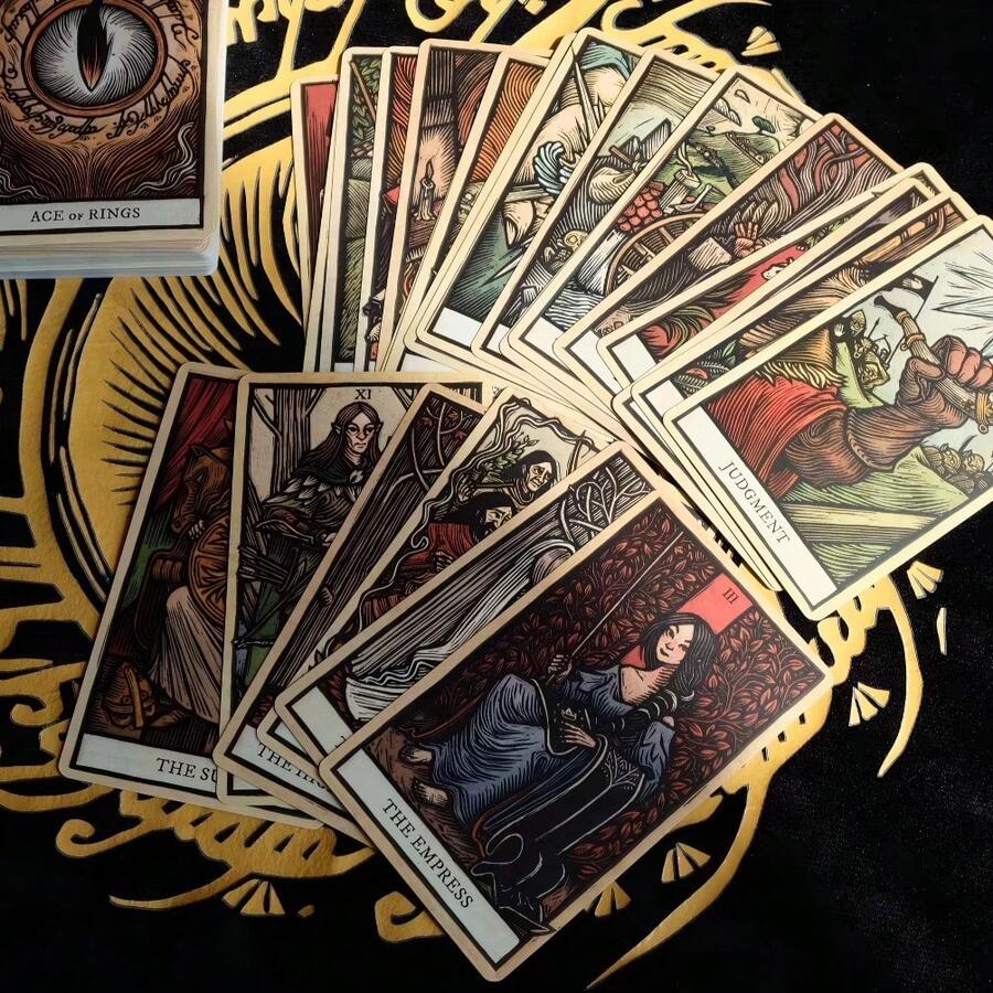 New Tarot Card Deck, 12x7cm, 78 High-Quality English Paper Cards, Christmas/Birthday/Party Gift, Divination Auxiliary Card Props - Maroon - View 1