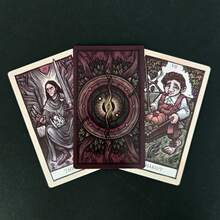 New Tarot Card Deck, 12x7cm, 78 High-Quality English Paper Cards, Christmas/Birthday/Party Gift, Divination Auxiliary Card Props - Maroon - View 5