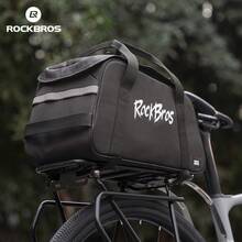 ROCKBROS 1个自行车后架包 – 10.5升大容量，内置EVA支撑板，三合一设计（后架包、手提包、背包），附赠防雨罩和头盔网袋 - 黑色 - 查看 9