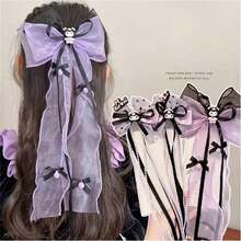 Kẹp tóc hoạt hình màu tím SANRIO Kurumi, phụ kiện tóc nơ mới, kẹp tóc mái dễ thương cho bé gái, quà tặng sinh nhật, phụ kiện đội đầu Kawaii - Xem 1