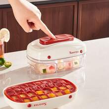 Ice Cube Tray With Lid, Easy Release Ice Mold, Refrigerator Storage Box, Ice Cube Maker - Elegant Red - View 8