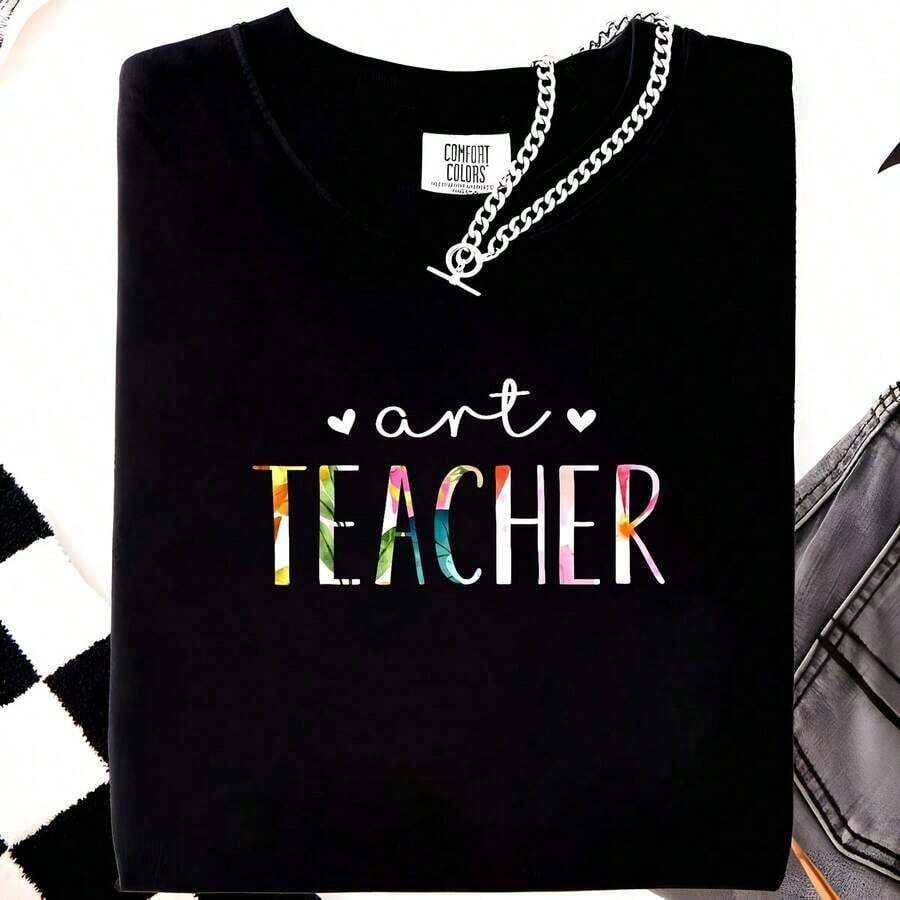 Camiseta Art Tea con diseño floral, negra, 220 g. Camiseta básica de algodón para hombre: comodidad inigualable. Adecuada para todas las personas, tanto mujeres como hombres. Tejido duradero de alta calidad, apto para todas las estaciones, suave al tacto pero hecho para durar. Tops transpirables. Conjuntos de otoño para mujer. Conjuntos de vacaciones para mujer. Disfraz de Halloween para mujer. - Negro - Ver 1