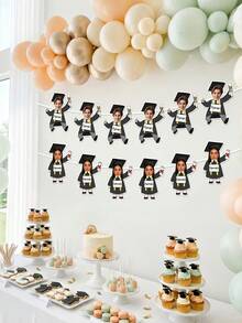 7/14/21pcs Custom Graduation Photo And Text Banner, Personalized Graduate Face Garland, Custom Photo Graduation Garland For Class Of 2026 Party Decor,Personalized Graduate Banner For Graduation Party & Backdrop - Multicolor - View 5