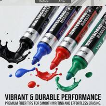 Marqueurs effaçables à sec, couleurs assorties, marqueurs pour tableau blanc, pointe biseautée, faible odeur, écriture durable et fluide, pack en vrac pour enseignants, étudiants, fournitures de bureau - marqueurs - Voir 1