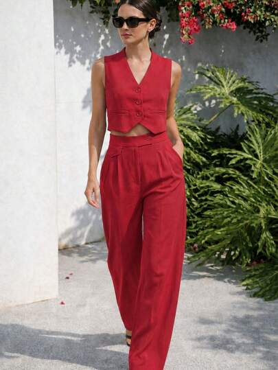 MODA MO, REF: Y252 Terno feminino, conjunto feminino, duas peças, colete com botões, terno casual, calça larga feminina, calça lateral, look elegante, moda social, conjunto para eventos, visual refinado, terno moderno, terno com estilo, roupa feminina sofisticada, alfaiataria leve, conforto e elegância, conjunto para festa, colete feminino, calça confortável, look urbano feminino, ideal para trabalho, roupa com caimento perfeito, conjunto versátil, terno com personalidade, moda casual feminina, estilo prático e elegante.