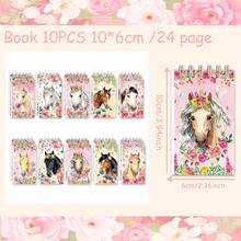 5/6/8/10/12pcs New Horse Racing Notebook, Student Portable Spiral Notebook, Horse Theme Diary Mini Notebook, Student Notebook, Vocabulary Book, Spiral Notebook, Material Book, Memo Pad, School Supplies, Student Prizes, Party Notebook, Back To School Supplies, Christmas Notebook - Multicolor - View 9