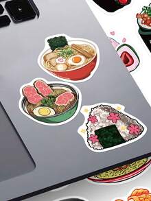 YWWBLD 55张日式食物贴纸，可用于笔记本电脑、行李箱、收纳盒、剪贴簿、装饰、DIY、涂鸦贴纸 - 彩色 - 查看 4