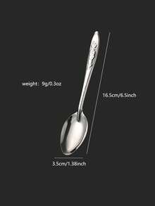 10pcs Vintage Pattern Stainless Steel Tea Spoons, Durable Polished Small Spoons, Reusable For Coffee, Tea, Desserts, Ice Cream And Home Gatherings - View 2