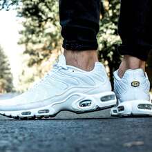 Promotion: TN Plus Vapor Bubble Cushioned Running Shoes, Air Fitness Gym Training, Premium, 24-Hour Shipping, Black And White - 田納西州白色 - 查看 1