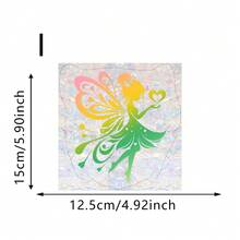1/12片裝彩色仙女彩繪玻璃風格窗戶隱私貼膜 撕貼式壁紙 用於居家廚房露台客廳裝飾 - 窗貼 - 查看 23